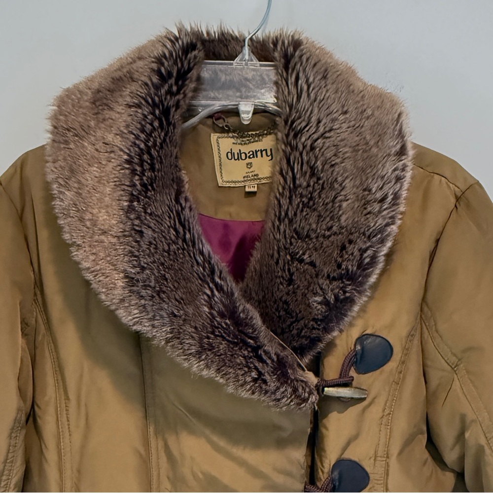 Dubarry of Ireland Keyes Parka Down Filled Faux Fur Collar Coat Women’s US 10 - Picture 3 of 16